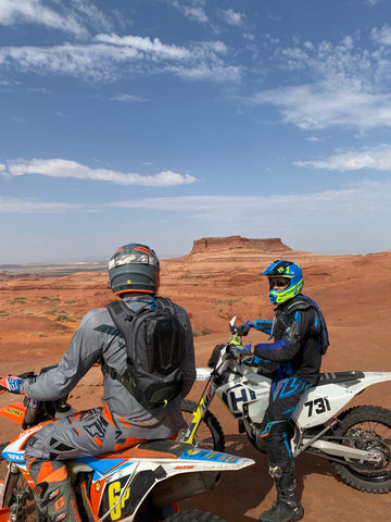 Guided Motorcycle/Dirt Bike Tours in Moab UT.  Private motorcycle tours, group motorcycle tours, logistical support: refuel, trail lunch, drop off and pickup, recovery, RV rental in Moab, UT.