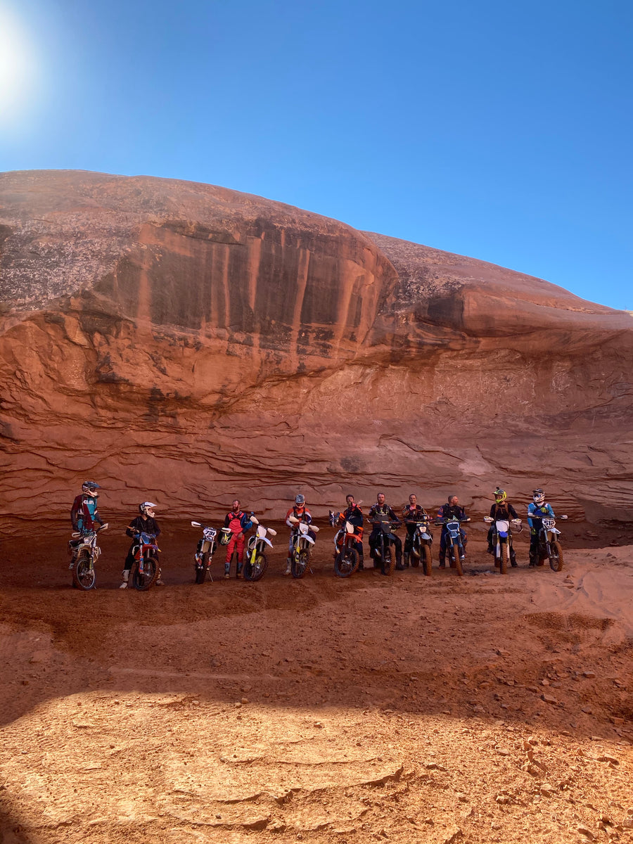 Guided Dirt Bike Tours in Moab UT.  Private motorcycle tours, group motorcycle tours, logistical support: refuel, trail lunch, drop off and pickup, recovery, RV rental in Moab, UT.