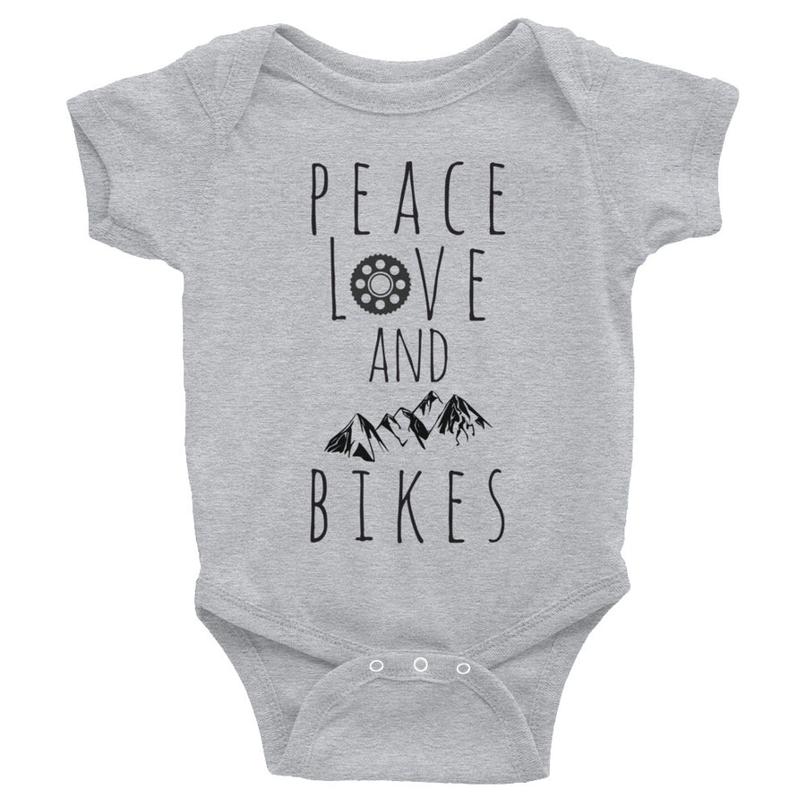 Peace, Love and MTN Bikes Infant Bodysuit