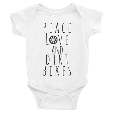 Peace, Love & Dirt Bikes Infant Bodysuit