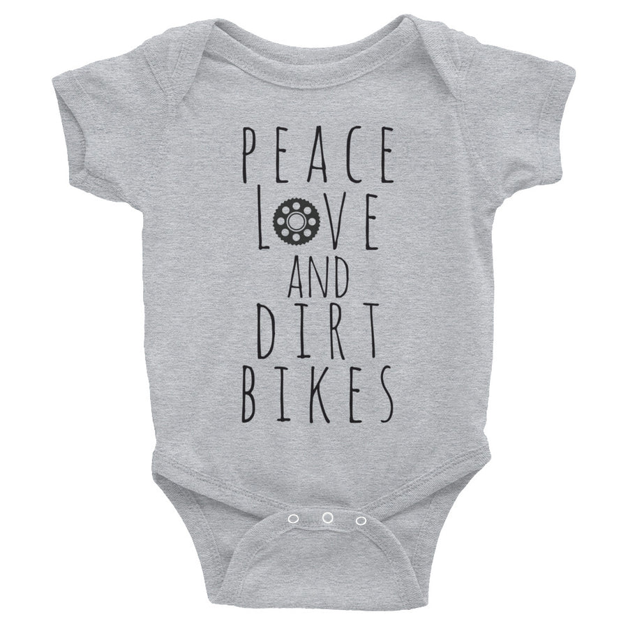 Peace, Love & Dirt Bikes Infant Bodysuit