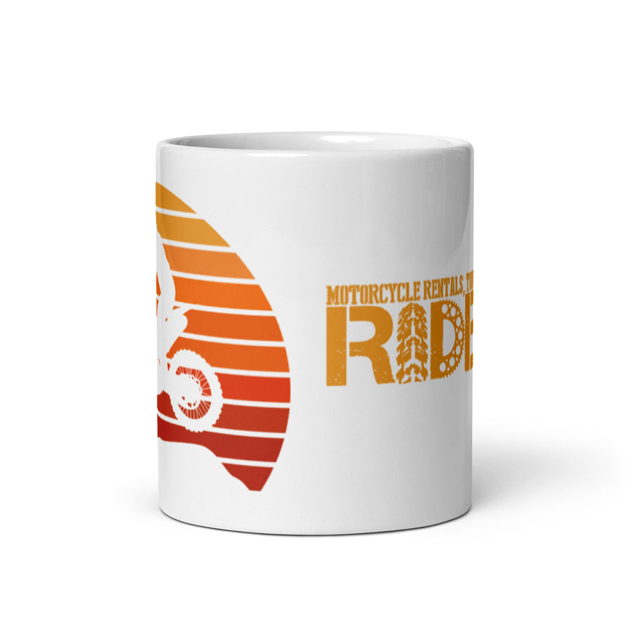Sunset Race White glossy mug